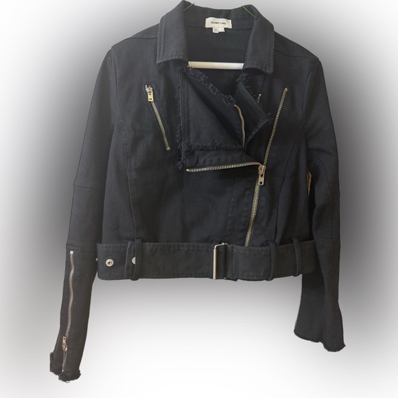 Helmut Lang Jackets & Blazers - Helmut Lang Black Jean Jacket with Zipper Details